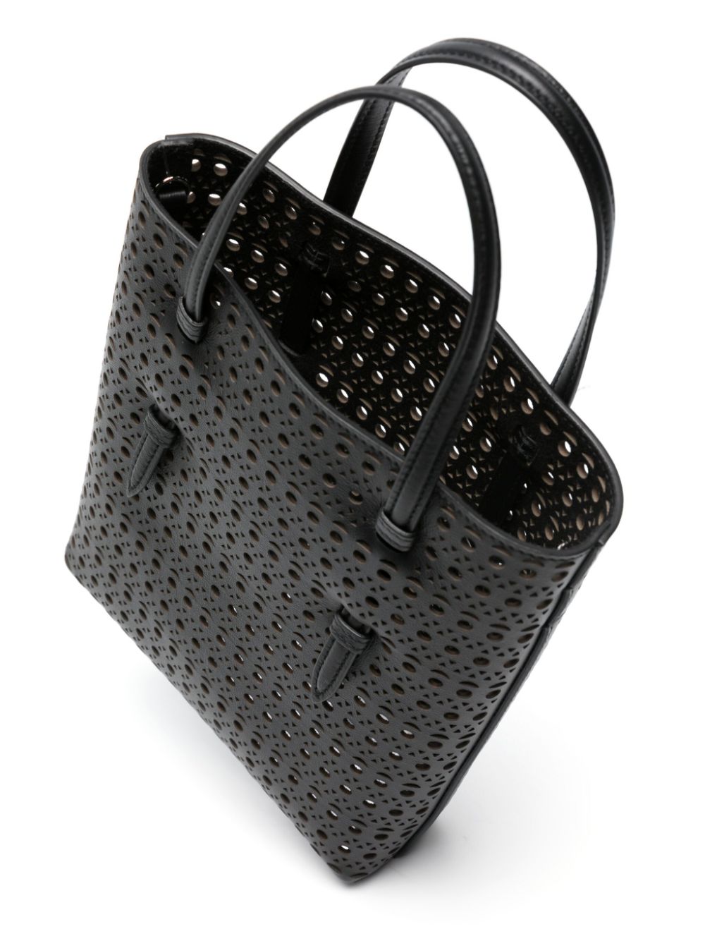 ALAIA Stylish Black Perforated Leather Handbag for Women