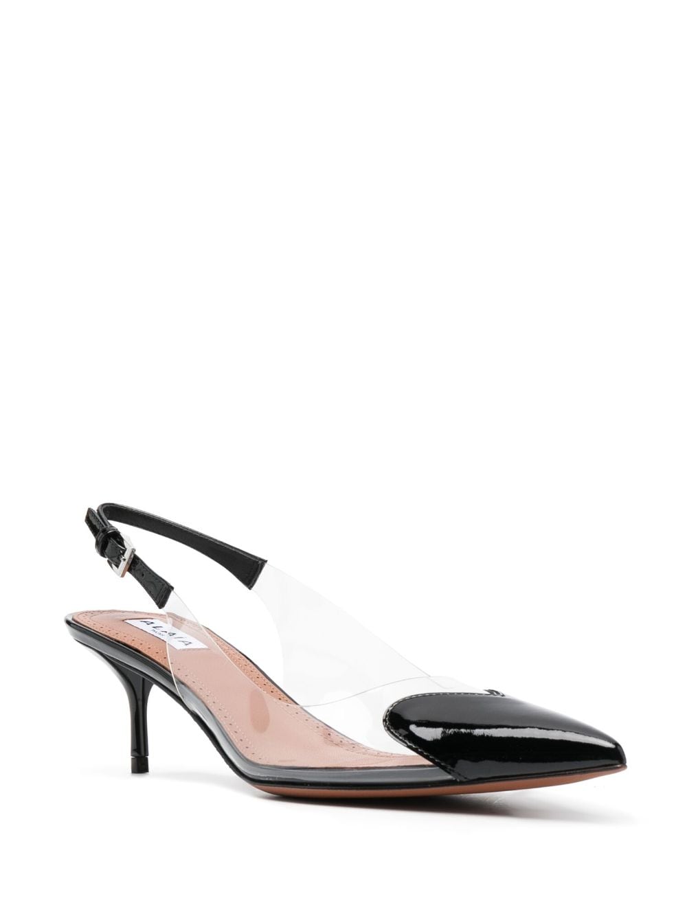 ALAIA Femme Noir Transparent Heel Sandals for SS24