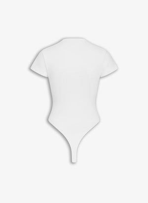 ALAIA White Cotton Canale Body Top for Women - SS24 Collection