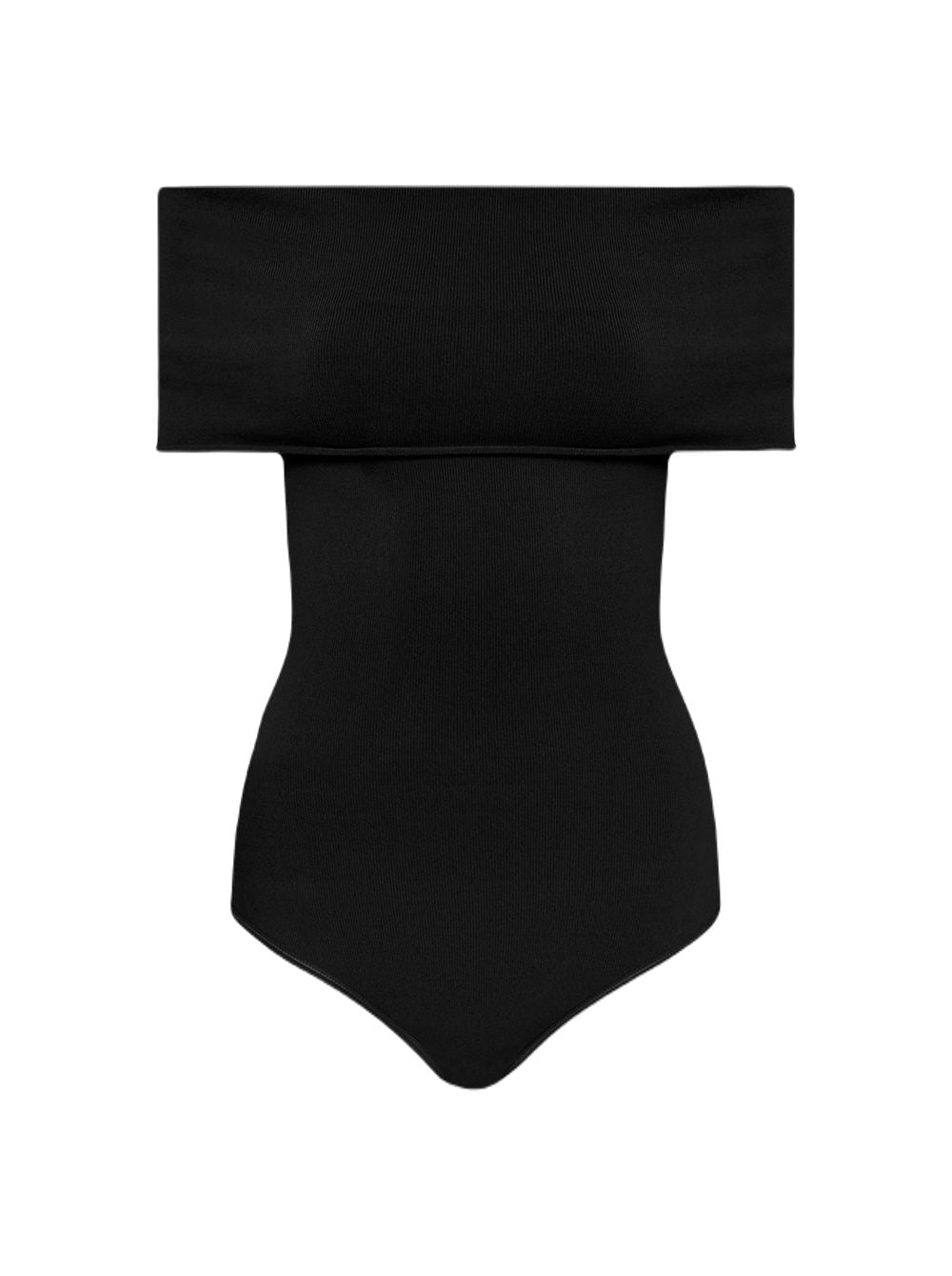 ALAIA Off Shoulder Bodysuit for Women - Black Viscose Blend, SS24