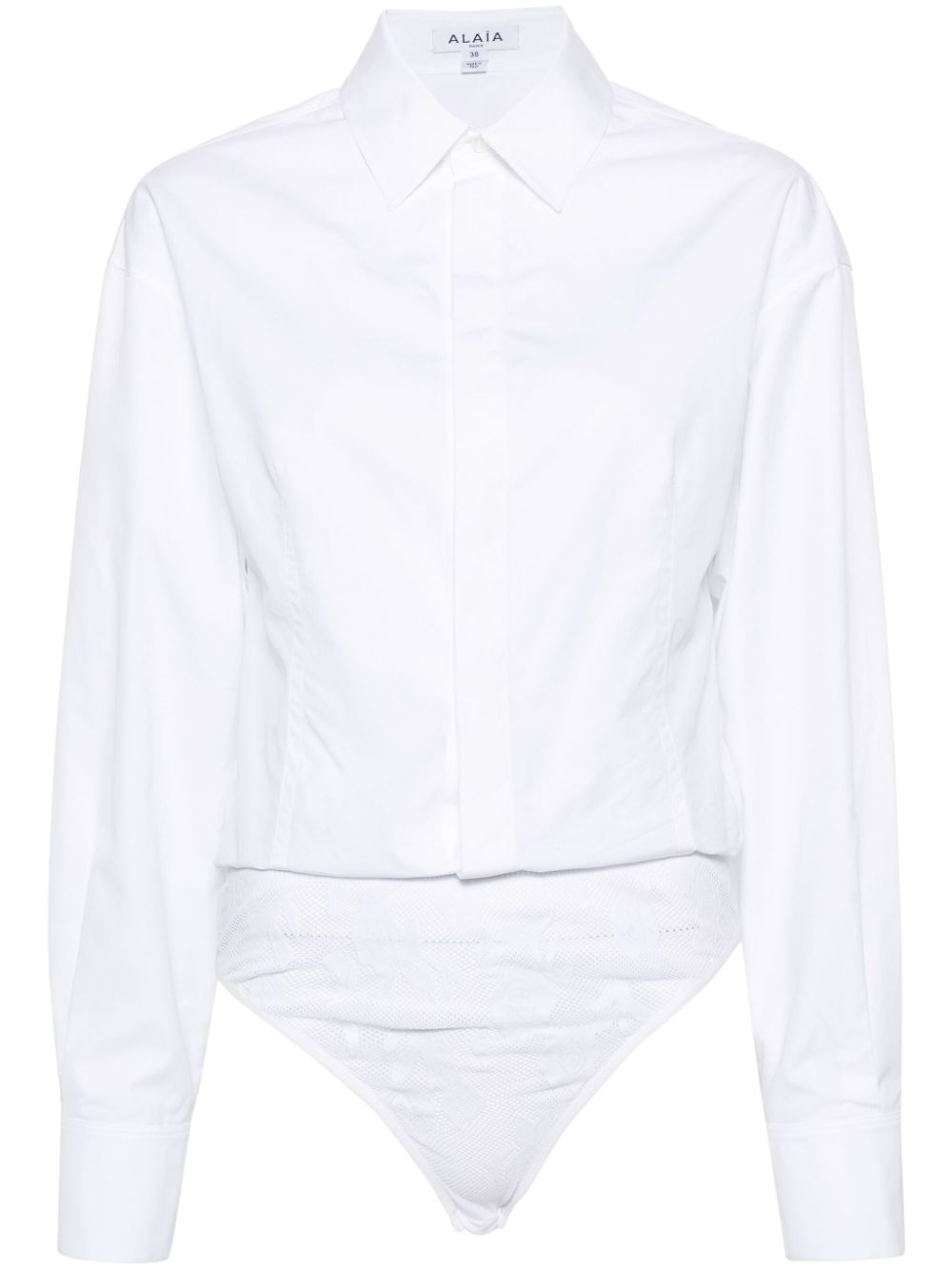 纯白棉质衬衫连体衣女款