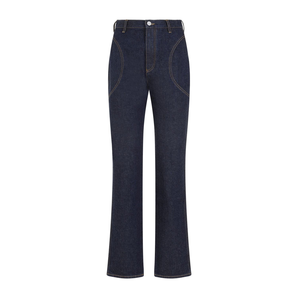 ALAIA High Waist Blue Cotton Pants for Women - Stylish and Comfortable
