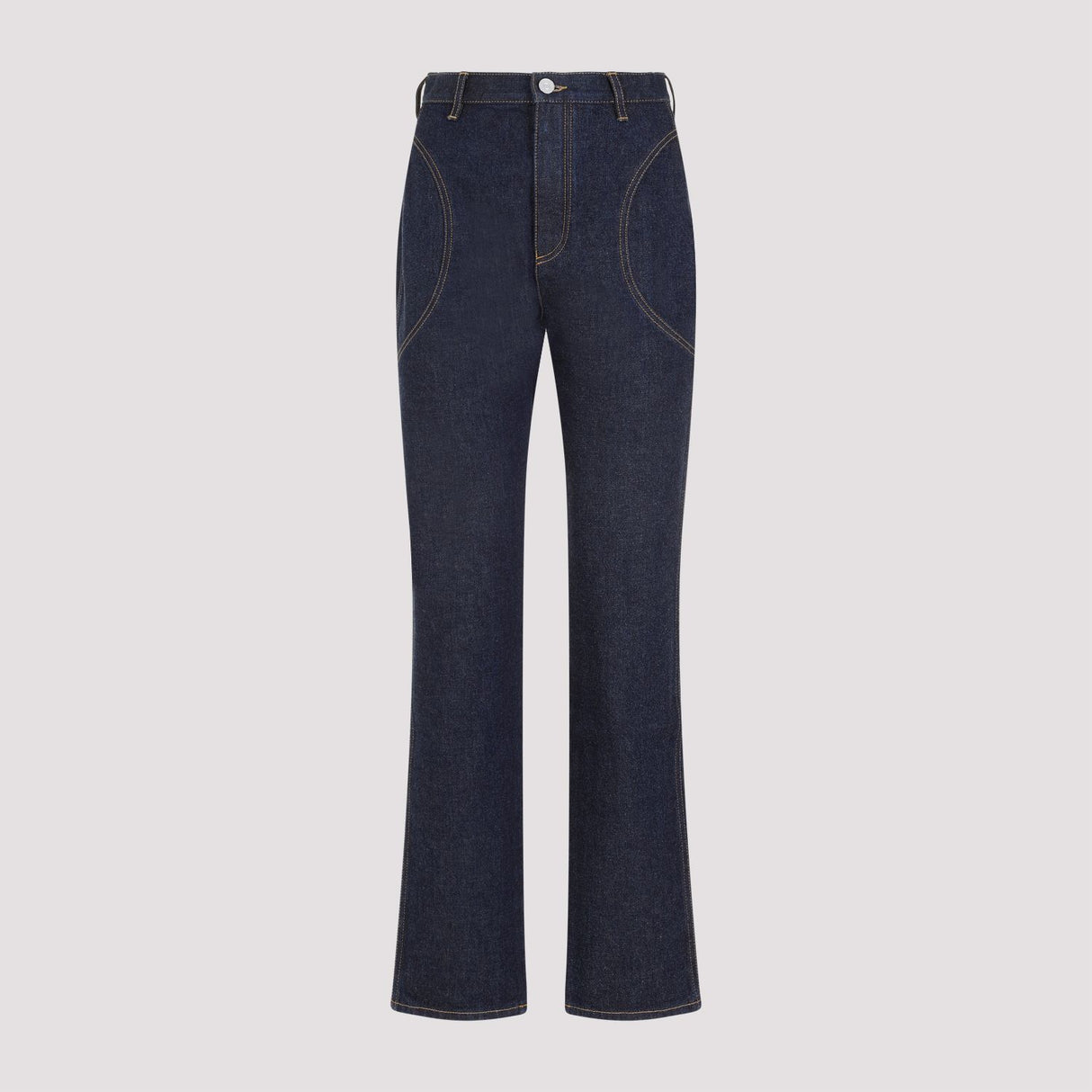 ALAIA High Waist Blue Cotton Pants for Women - Stylish and Comfortable