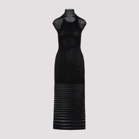 黑色粘胶女式长裙-SS24系列