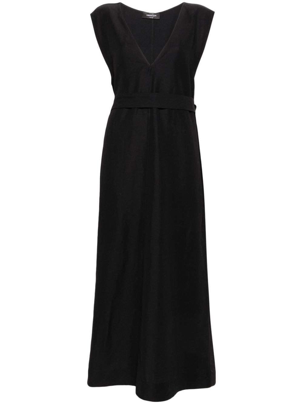 FABIANA FILIPPI V-Necked Midi Dress in Black - SS24