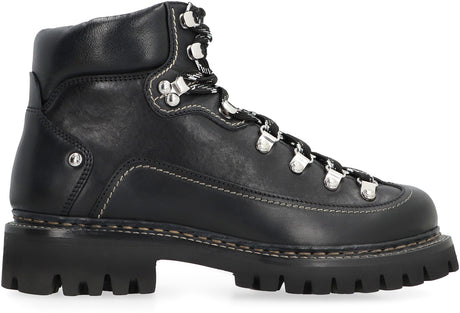 DSQUARED2 Stylish Canadian Lace-Up Leather Boots for Men