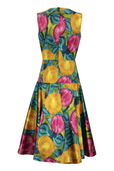 MARNI Multicolor Floral Print Midi Dress for Women - SS22 Collection