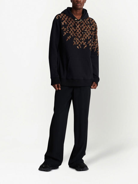 BALMAIN Sequin Embellished Cotton Hoodie for Men in SS23 Collection