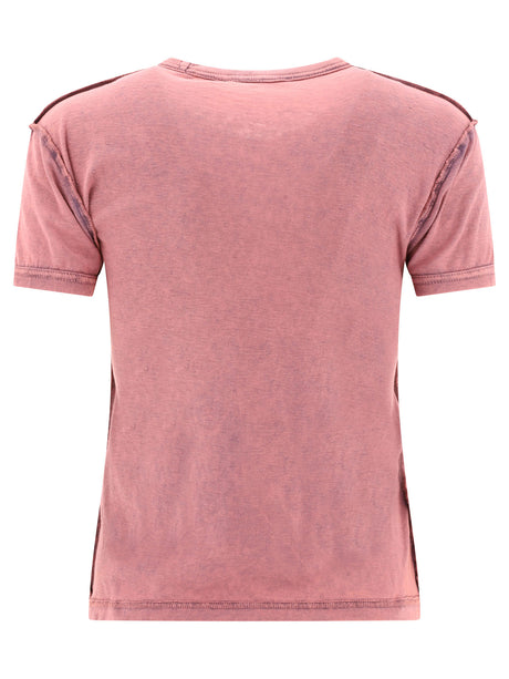 粉色棉质标志T恤女装