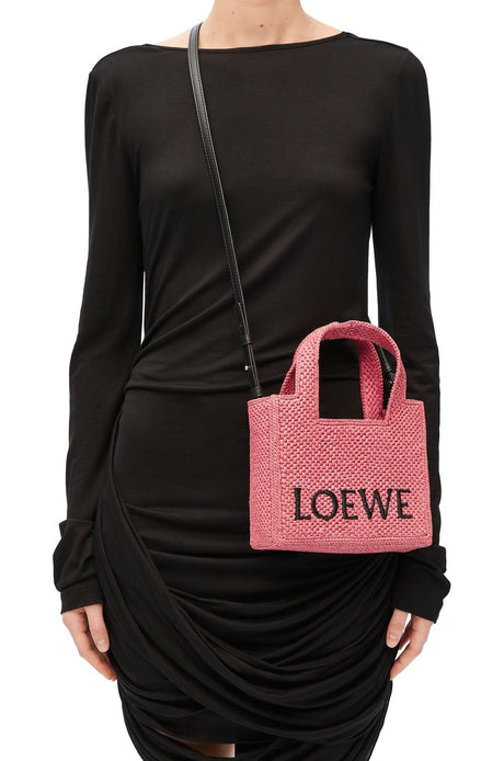 LOEWE Mini Sunset Pink Tote - Exquisite Blend of Raphia and Calfskin