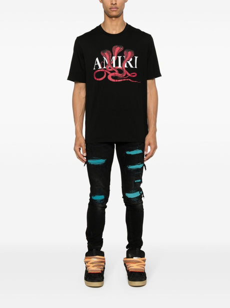 AMIRI Red Snake Print Tee for Men – FW24 Collection