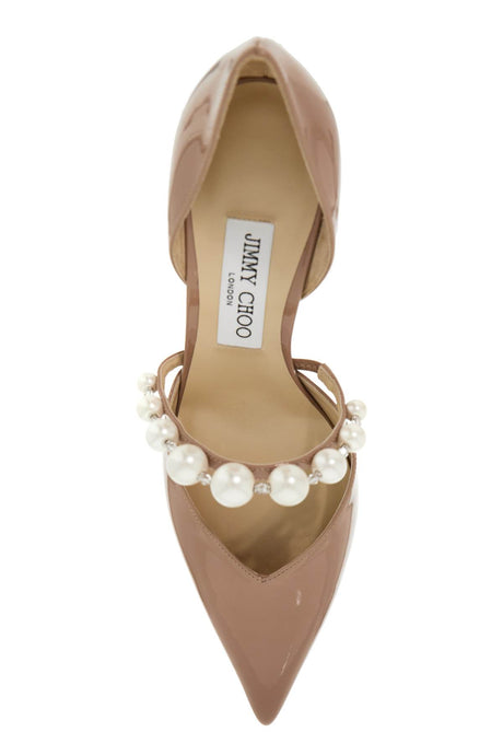 JIMMY CHOO Pink Patent Leather Pumps with Crystals and Pearls