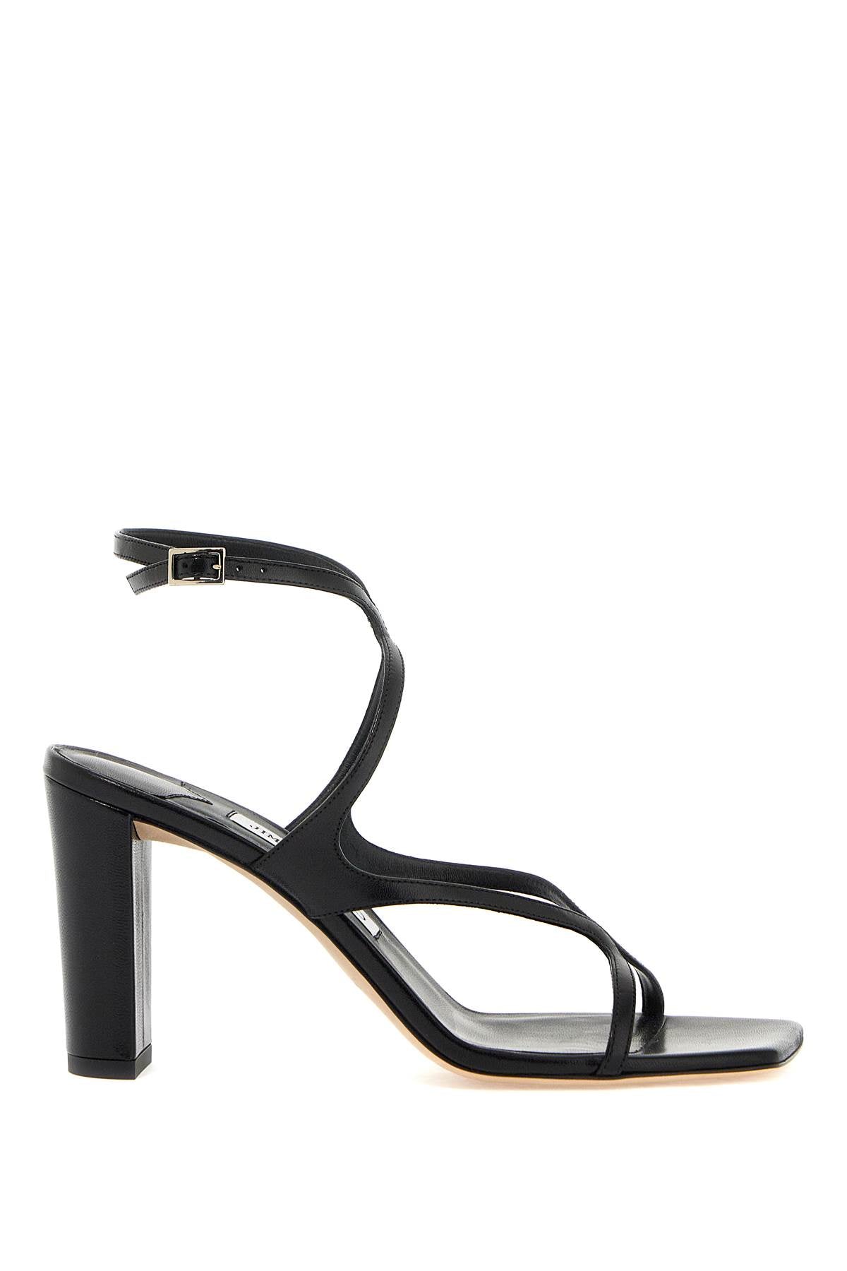 JIMMY CHOO Sophisticated Step: Black Nappa Leather Sandals for Women