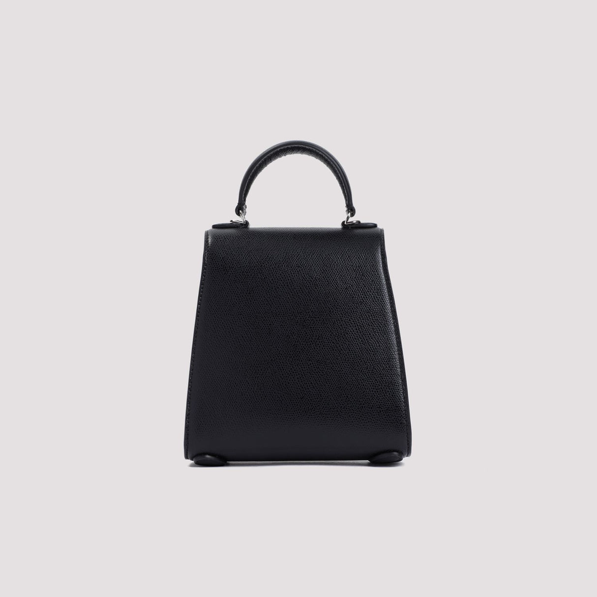 SIMONE ROCHA Mini Valentine Black Grained Leather Top-Handle Bag for Women 18x18x8 cm