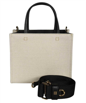 GIVENCHY Mini Tan Canvas Tote with Leather Accents and Gold-Tone Hardware
