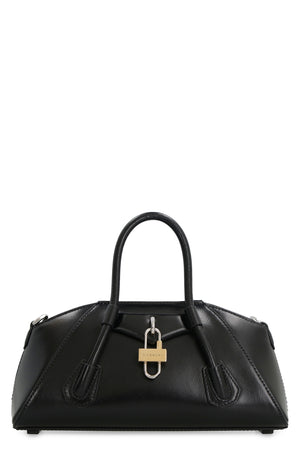 GIVENCHY Mini Antigona Stretch Top-Handle Black Leather Handbag for Women SS24