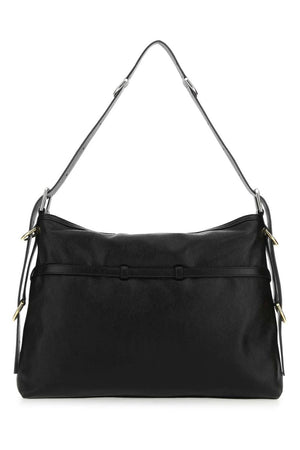 GIVENCHY Chic Black Leather Shoulder Bag for Women, Medium 38x26x7 cm