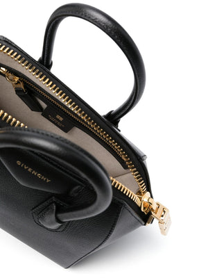 GIVENCHY Antigona Small Pebbled Leather Handbag with Gold-Tone Accents and Detachable Strap