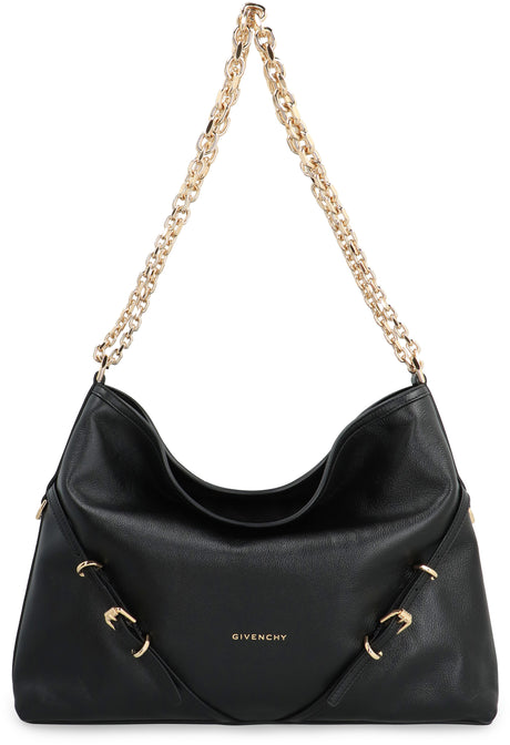 GIVENCHY Sleek and Chic Black Leather Shoulder Handbag for Women