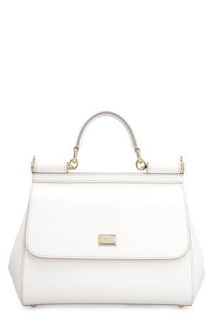 DOLCE & GABBANA White Sicily Medium Leather Crossbody Handbag for Women