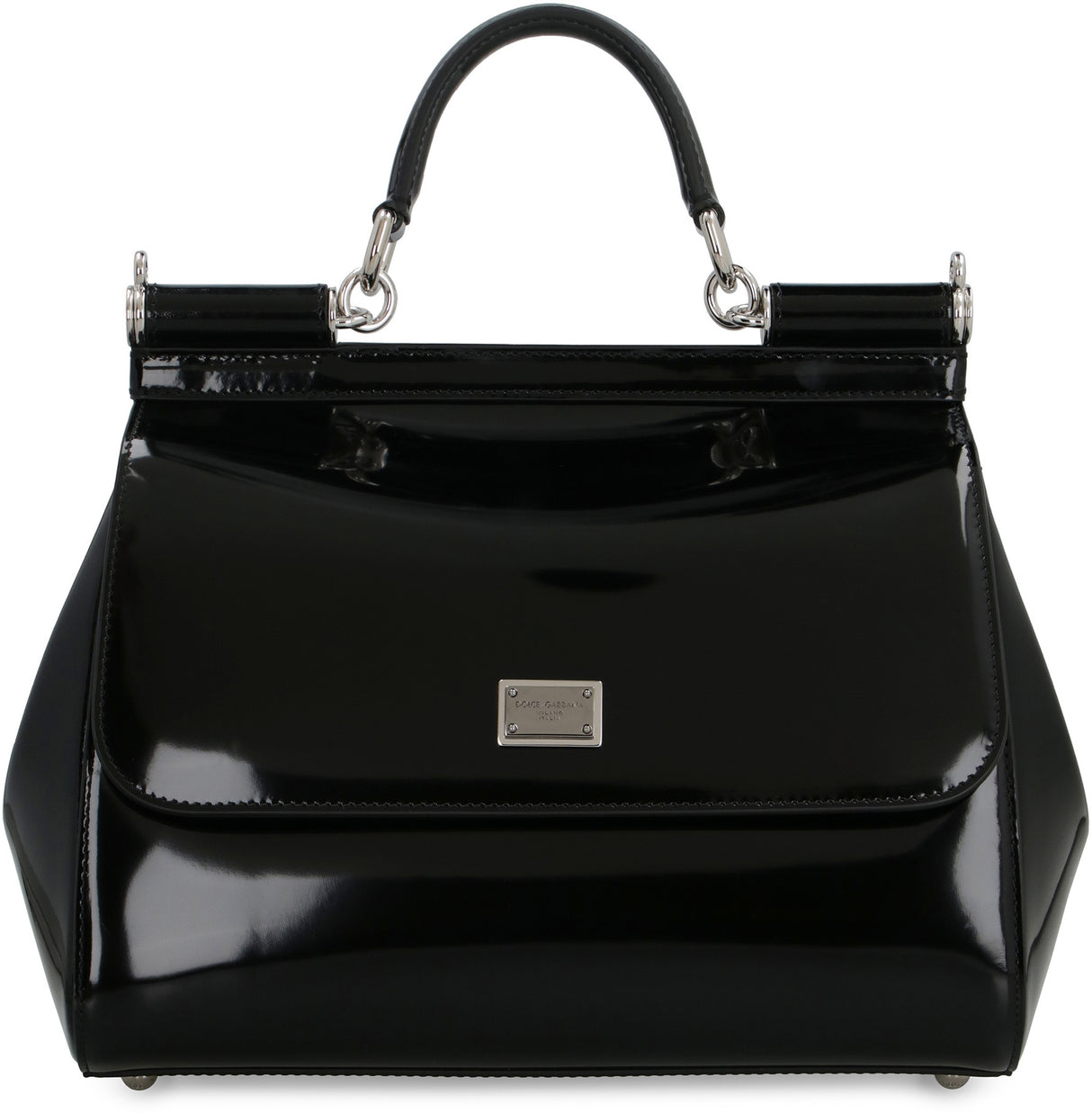 DOLCE & GABBANA Black Leather Tote Handbag for Women - SS23 Collection