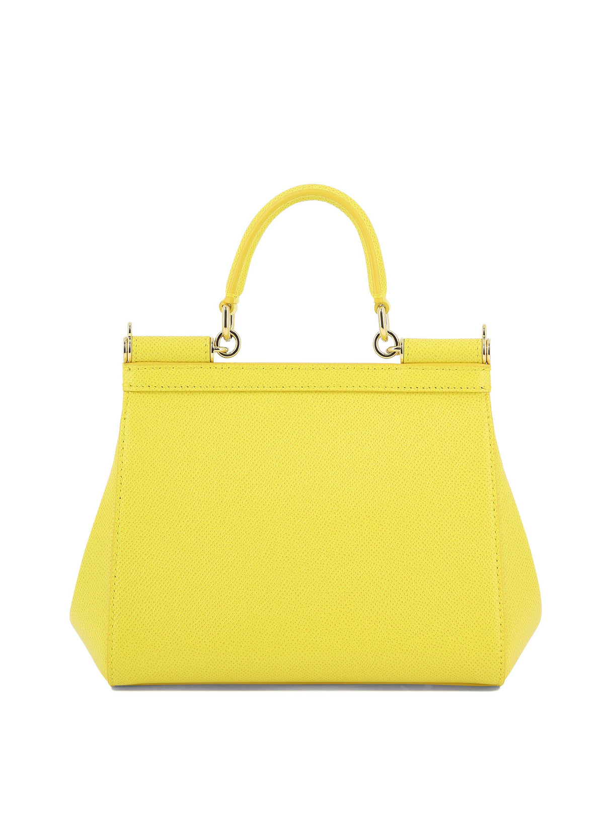 DOLCE & GABBANA Mini Sicily Yellow Leather Top-Handle Women's Handbag