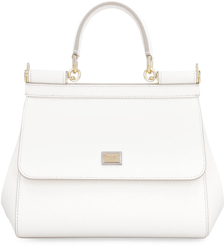 DOLCE & GABBANA Women's Mini Sicily White Leather Shoulder Bag
