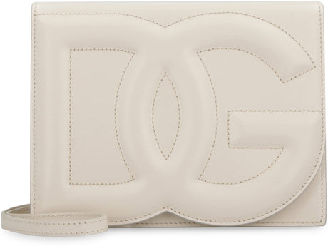 DOLCE & GABBANA Ivory DG Logo Leather Crossbody Handbag - Women's Fashion Accessory