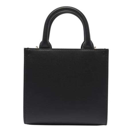 DOLCE & GABBANA Smooth Calfskin Mini Handbag with Gold-Tone Hardware and Removable Strap, Black - 17.5cm x 16cm x 6cm