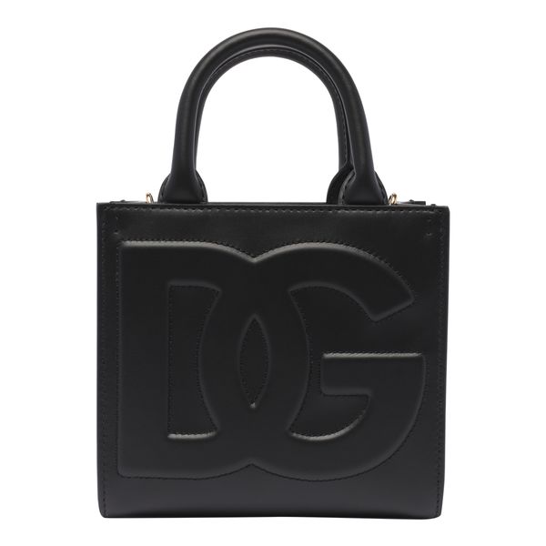 DOLCE & GABBANA Mini Daily Shopper Handbag in Black Calfskin for Women