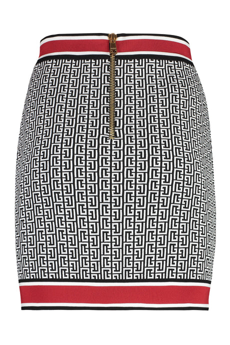 BALMAIN Monogram Knit Mini Skirt for Women