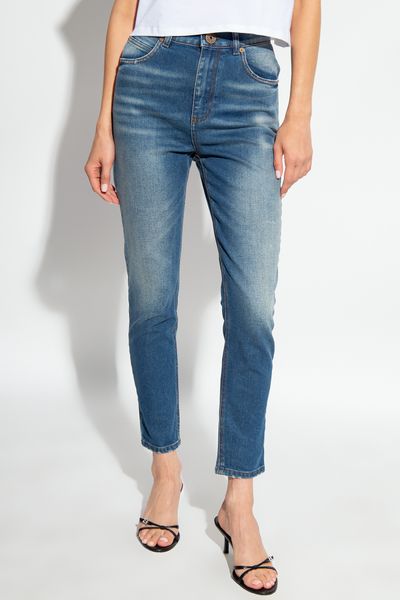 BALMAIN Five Pocket Medium Blue Slim Jeans for Women - FW23 Season