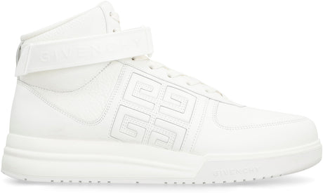 GIVENCHY Men's White Leather High-Top Shoes for FW23