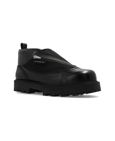 GIVENCHY Black Leather Ankle Boots for Men