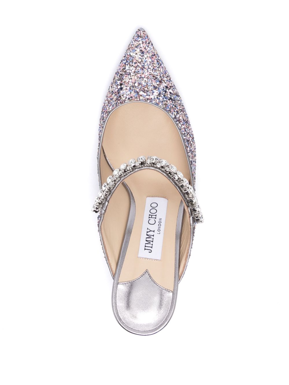 JIMMY CHOO Sparkling Silver Pointed Toe Pumps - Mid Heel Stiletto Shoes for Women