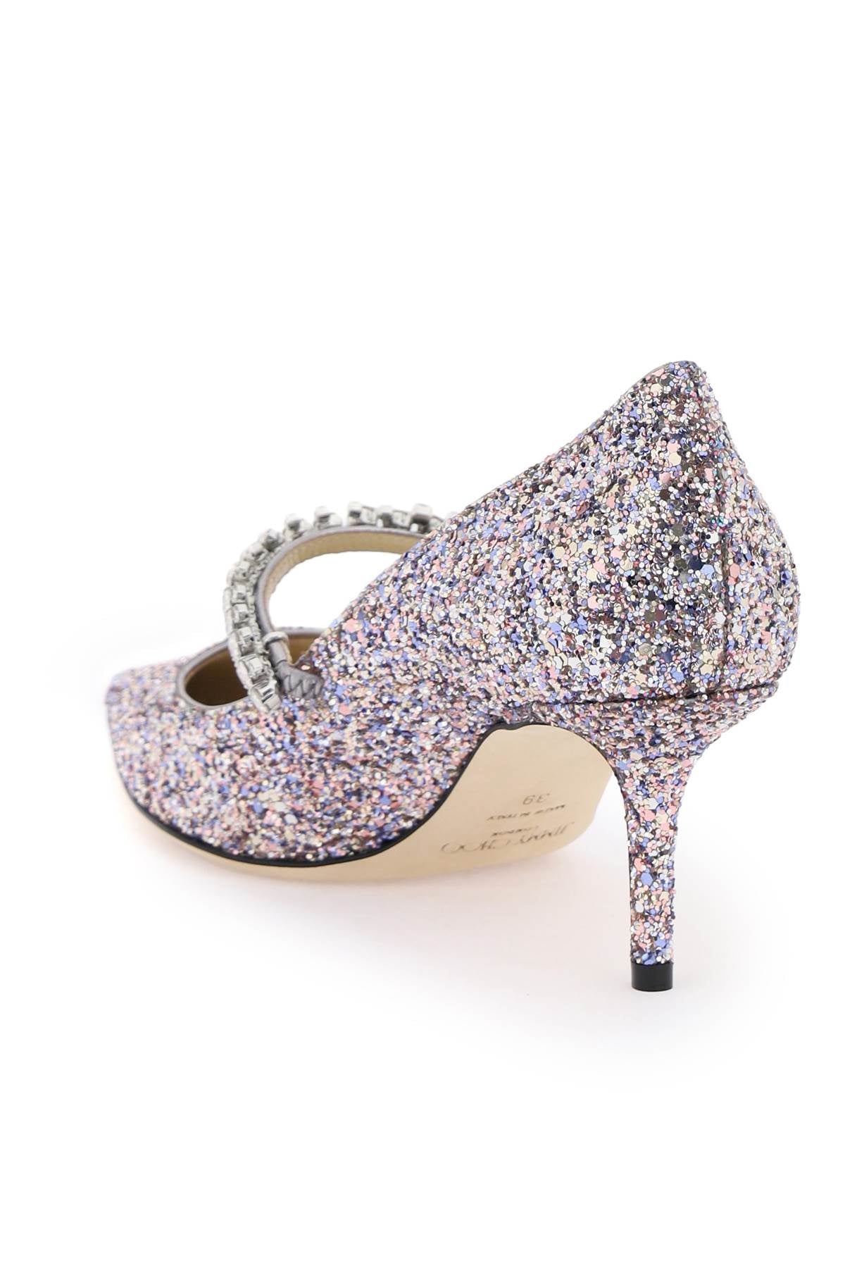 JIMMY CHOO Glittery Pumps with Crystal Strap