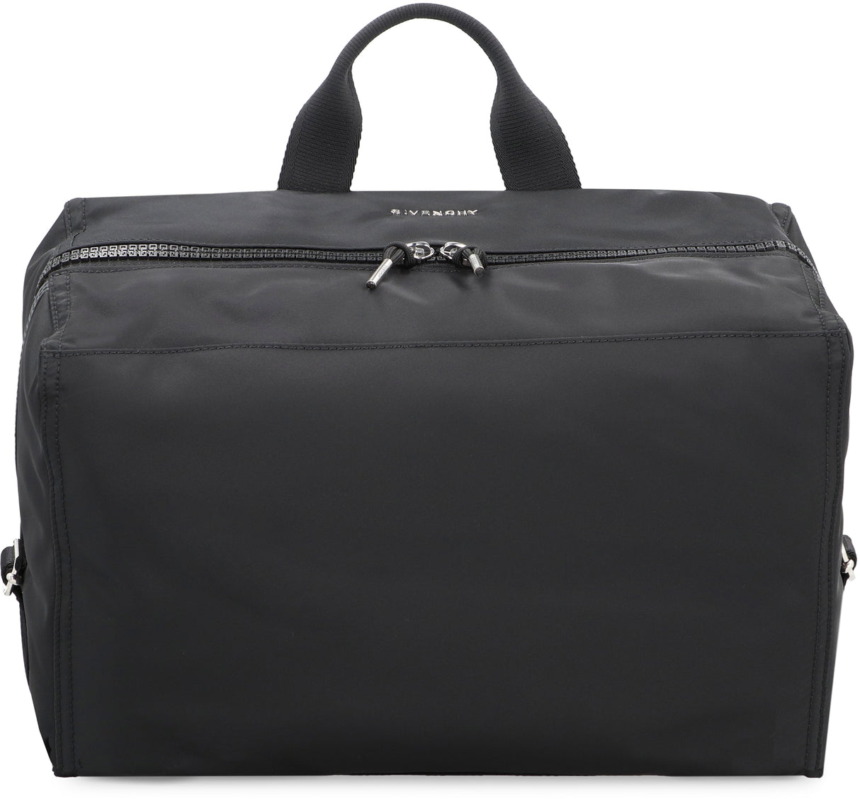 GIVENCHY Men's Modern Black Nylon Messenger Bag with Leather Accents, Two-Way Zip, and Adjustable Strap – Medium 40x26.5x19.5 cm