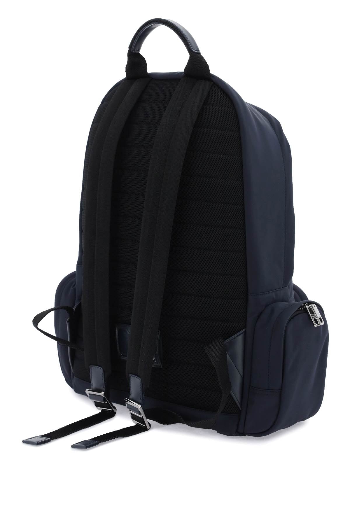 DOLCE & GABBANA Blue Nylon Backpack with Logo for Men - SS24 Collection