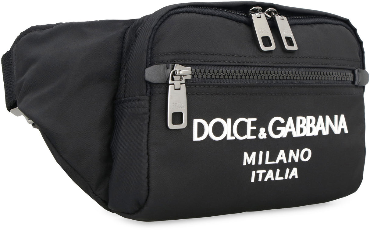 DOLCE & GABBANA Black Nylon Belt Handbag for Men - SS23 Collection