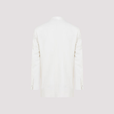 GIVENCHY Elegant White Wool Mohair Lapel Jacket