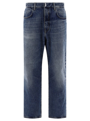 GIVENCHY Navy Wide Leg Jeans for Men - SS24 Collection