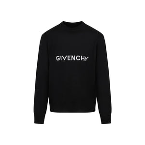 Black Logo-Embroidered Wool Jumper for Men from Givenchy - FW23 Collection