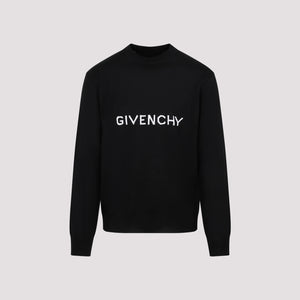 Black Logo-Embroidered Wool Jumper for Men from Givenchy - FW23 Collection