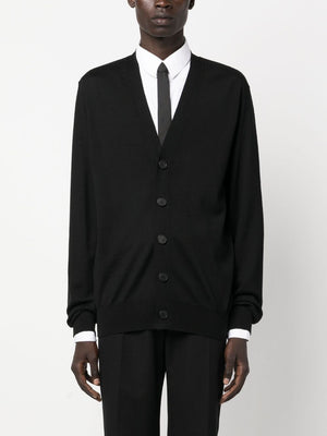 男士黑色羊毛开衫 - FW23系列
