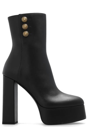 BALMAIN Sleek Black Calfskin Ankle Boots for Women - FW23 Collection