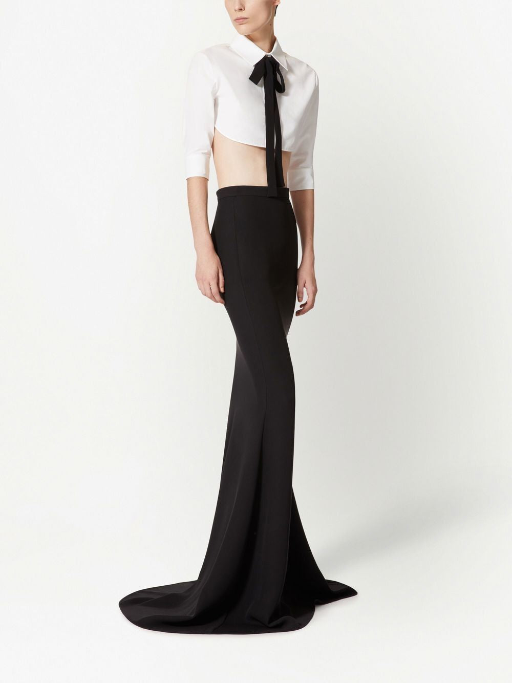 Black High-Waisted Skirt for Women from VALENTINO's SS23 Collection