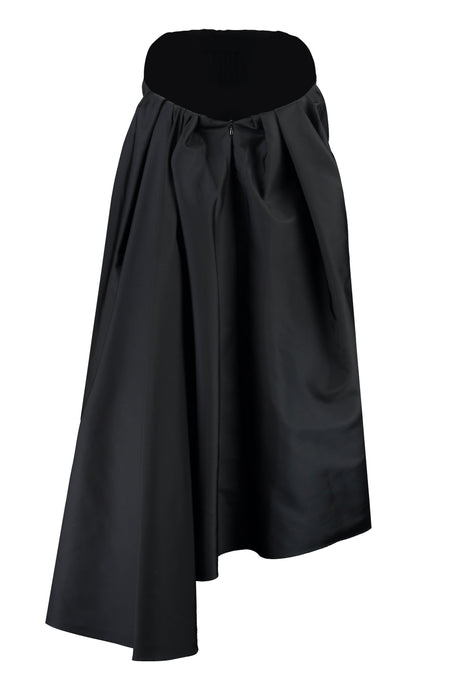 女士黑色不对称下摆连衣裙- FW23系列
