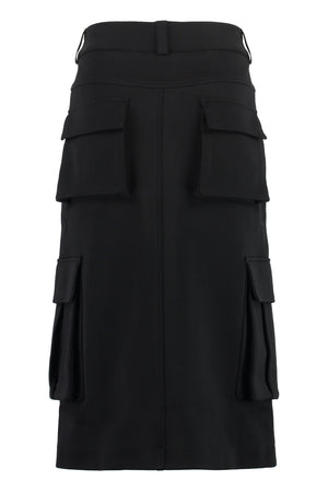 黑色技術面料襯衫裙，女款，FW23系列