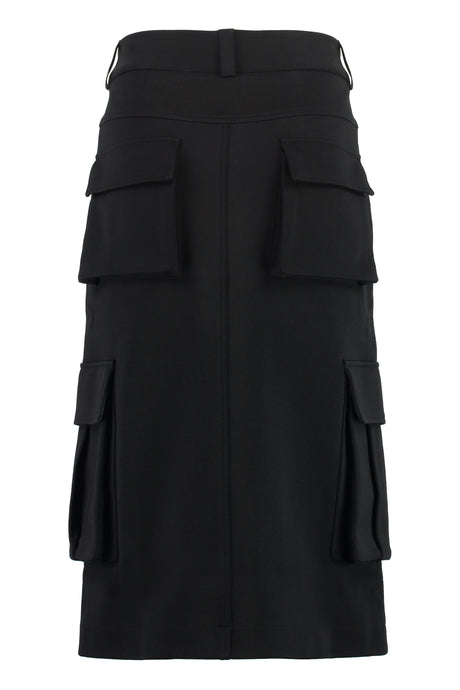 黑色技術面料襯衫裙，女款，FW23系列