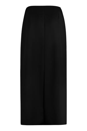 FW23黑色羊毛裙带包边和后切口